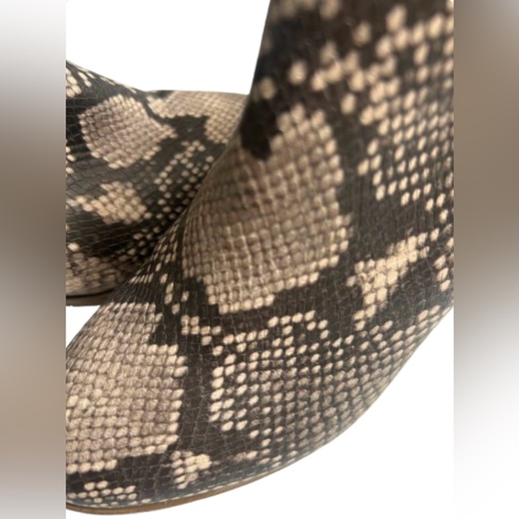 Fergalicious Faux Snakeskin Print Ankle Booties, Size 7 - Picture 4 of 8